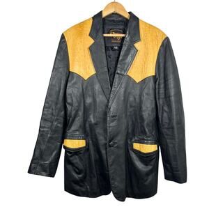 Vintage Goat Leather Black Jacket Medium 20x32 Preowned